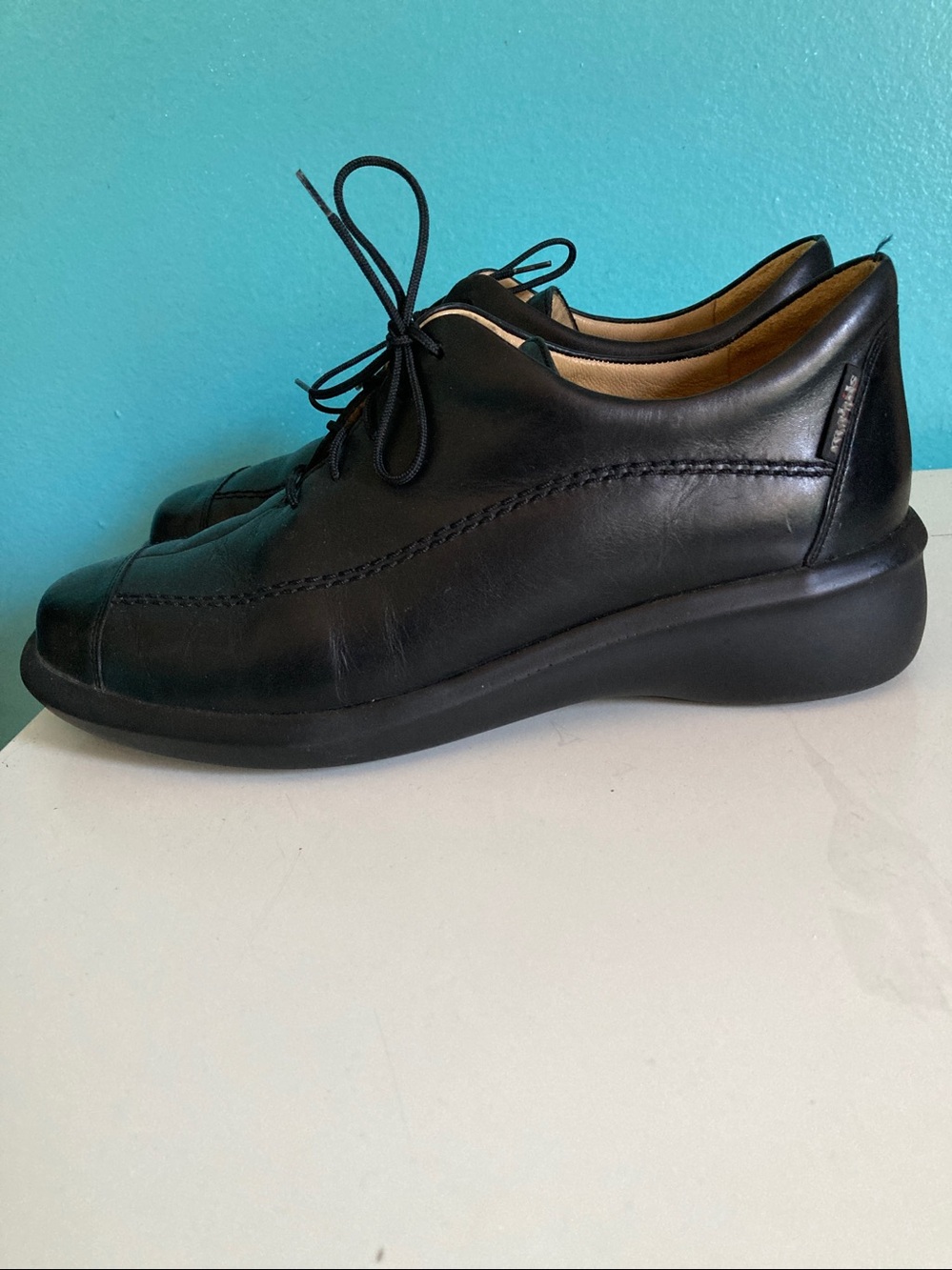 Mephisto Mobils Fedra Black Leather Comfort Shoes Womens 9  Plantar/Arch Support
